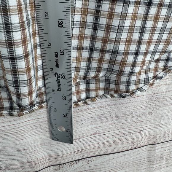 Peter Millar Plaid Button Down Shirt Men's Size XL White/Black/Beige - Picture 11 of 11